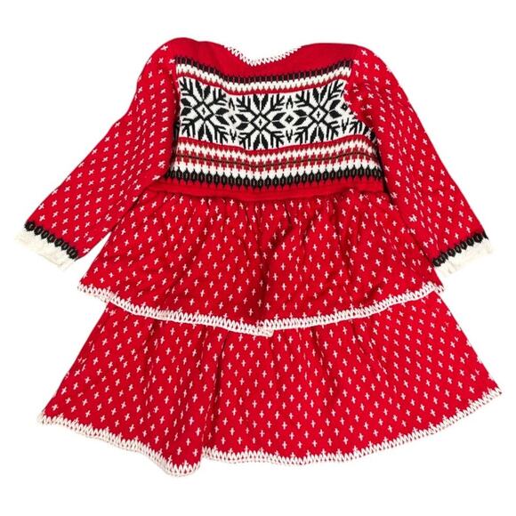 Hanna Andersson Baby Tiered Long Sleeve Red Sweater Dress‎ 80cm 18 months - Picture 2 of 4